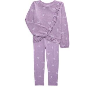 Splendid Infant Toddler Girl Funfetti Heart Star Sweatpant Set Sweats Purple 3T